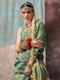 Captivating Green Zari Weaving Silk Traditional Saree With Blouse
