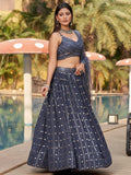 Captivating Grey Sequins Georgette Designer Lehenga Choli - Zeel Clothing