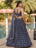 Captivating Grey Sequins Georgette Designer Lehenga Choli - Zeel Clothing