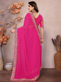 Captivating Hot Pink Leheriya Print Georgette Festive Wear Saree With Blouse - Zeel Clothing
