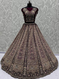 Captivating Maroon Multi Thread Work Net Bridesmaid Lehenga Choli With Dupatta
