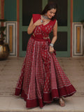 Captivating Maroon Printed Rayon Navratri Lehenga Choli With Dupatta - Zeel Clothing