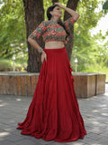 Captivating Maroon Rayon Navratri Wear Lehenga Choli - Zeel Clothing