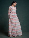 Captivating Multi-Color Printed Georgette Event Wear Gown - Zeel Clothing