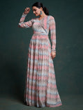 Captivating Multi-Color Printed Georgette Event Wear Gown - Zeel Clothing
