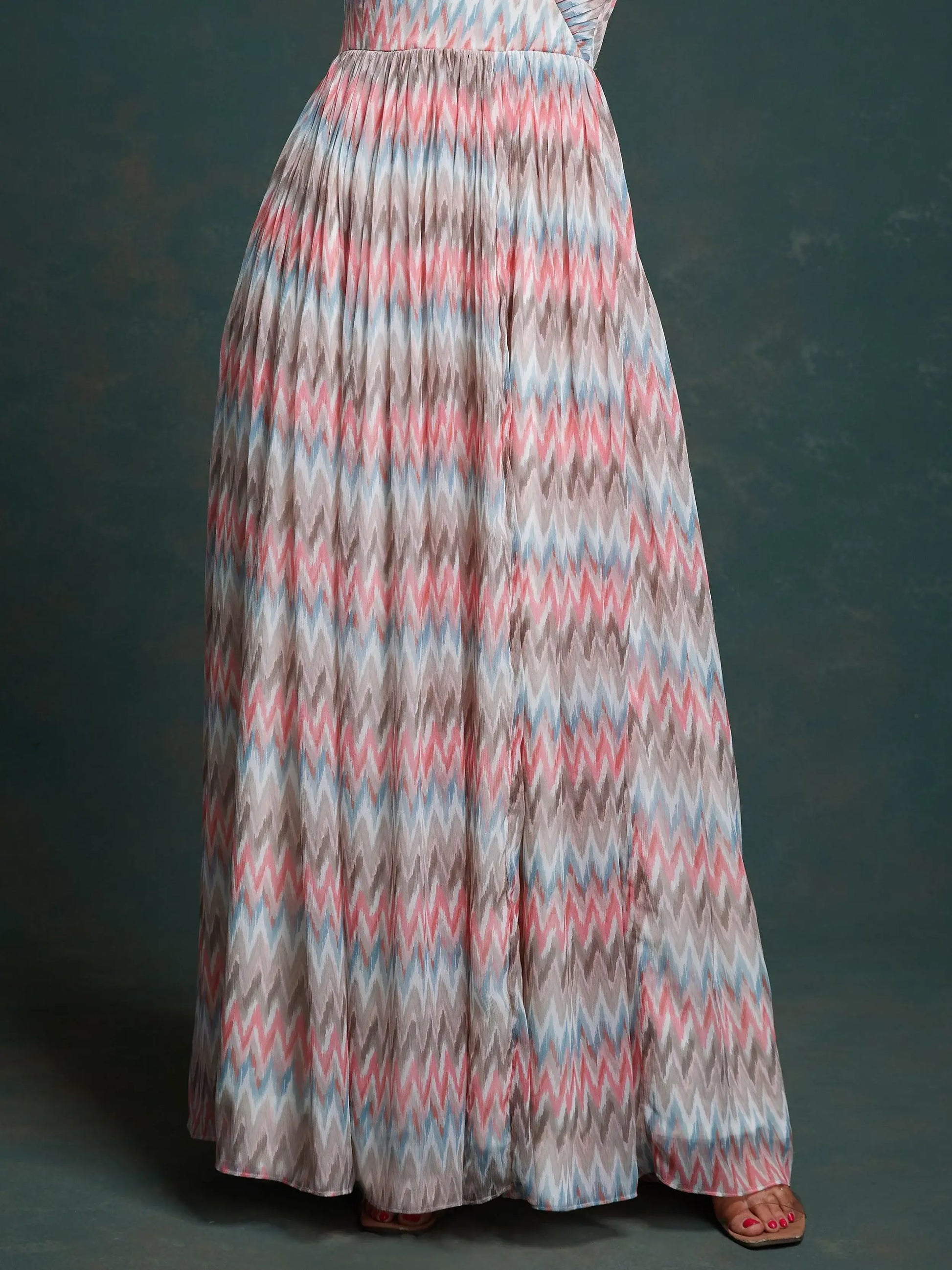 Captivating Multi-Color Printed Georgette Event Wear Gown - Zeel Clothing