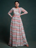 Captivating Multi-Color Printed Georgette Event Wear Gown - Zeel Clothing