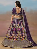 Captivating Navy Blue Dori Work Georgette Wedding Lehenga Choli - Zeel Clothing