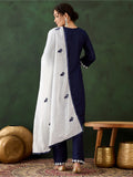 Captivating Navy Blue Embroidered Rayon Casual Wear Pant Suit - Zeel Clothing