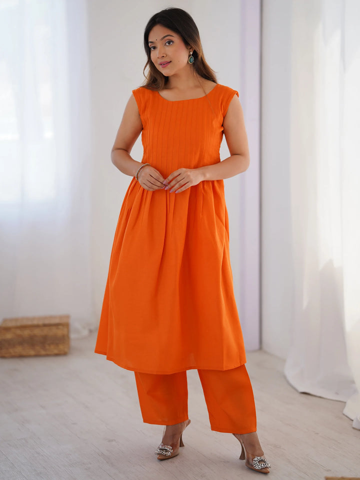 Captivating Orange Cotton Casual Wear Co-Ord Set - Zeel Clothing