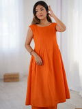 Captivating Orange Cotton Casual Wear Co-Ord Set - Zeel Clothing
