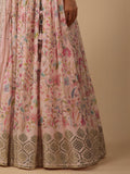 Captivating Peach Digital Printed Organza Lehenga Choli With Dupatta