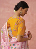 Captivating Peach Printed Organza Trendy Saree With Blouse - Zeel Clothing
