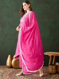 Captivating Pink Chanderi Embroidered Festival Wear Kurta Trouser - Zeel Clothing