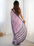 Captivating Pink Digital Printed Chinon Party Wear Saree With Blouse - Zeel Clothing