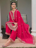 Captivating Pink Embroidered Georgette Function Wear Palazzo Suit - Zeel Clothing
