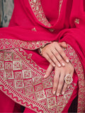 Captivating Pink Embroidered Georgette Function Wear Palazzo Suit - Zeel Clothing