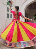 Captivating Pink Gota Patti Roman Silk Lehenga With Jacket Style Blouse - Zeel Clothing