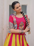 Captivating Pink Gota Patti Roman Silk Lehenga With Jacket Style Blouse - Zeel Clothing