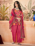 Captivating Pink Printed Silk Festival Wear Palazzo Suit With Dupatta - Zeel Clothing