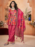 Captivating Pink Printed Silk Festival Wear Palazzo Suit With Dupatta - Zeel Clothing