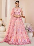 Captivating Pink Sequins Work Net Functions Wear Lehenga Choli - Zeel Clothing