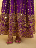 Captivating Purple Embroidered Georgette Wedding Wear Anarkali Suit - Zeel Clothing
