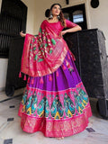 Captivating Purple Patola Printed Silk Festival Wear Lehenga Choli - Zeel Clothing