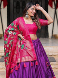 Captivating Purple Patola Printed Silk Festival Wear Lehenga Choli - Zeel Clothing