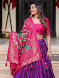 Captivating Purple Patola Printed Silk Festival Wear Lehenga Choli - Zeel Clothing