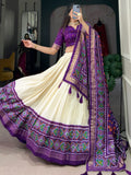 Captivating Purple Patola Printed Tussar Silk Traditional Lehenga Choli - Zeel Clothing