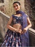 Captivating Purple Printed Georgette Function Wear Lehenga Choli - Zeel Clothing