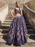 Captivating Purple Printed Georgette Function Wear Lehenga Choli - Zeel Clothing