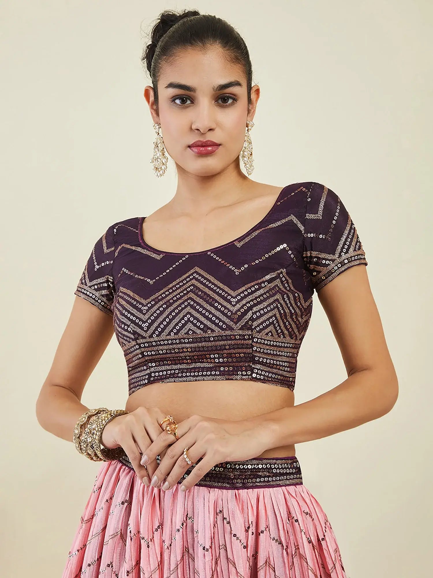 Captivating Purple Sequins Art Silk Events Wear Lehenga Choli - Zeel Clothing