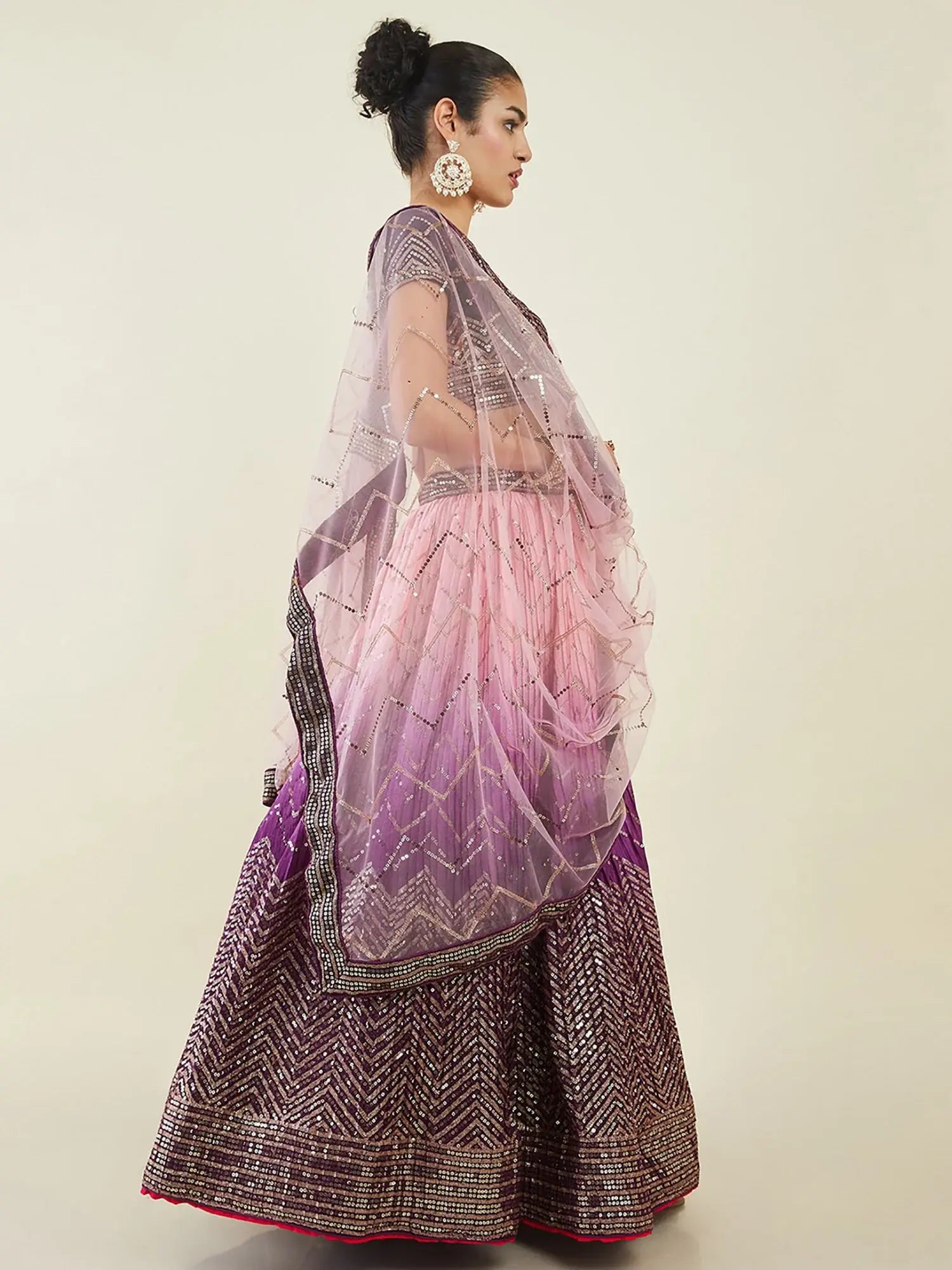 Captivating Purple Sequins Art Silk Events Wear Lehenga Choli - Zeel Clothing