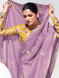 Captivating Purple Sequins Organza Event Wear Saree With Blouse - Zeel Clothing