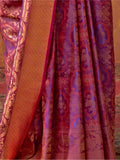 Captivating Purple Zari Weaving Silk Banarasi Saree With Blouse - Zeel Clothing