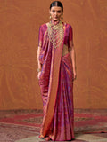 Captivating Purple Zari Weaving Silk Banarasi Saree With Blouse - Zeel Clothing