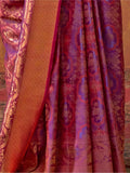 Captivating Purple Zari Weaving Silk Banarasi Saree With Blouse - Zeel Clothing
