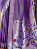 Captivating Purple Zari Work Paithani Meenakari Traditional Saree - Zeel Clothing