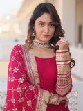 Captivating Rani Pink Georgette Traditional Gown With Dupatta - Zeel Clothing