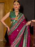 Captivating Rani Pink Patola Printed Silk Traditional Saree With Blouse - Zeel Clothing