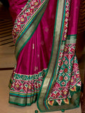 Captivating Rani Pink Patola Printed Silk Traditional Saree With Blouse - Zeel Clothing
