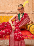 Captivating Red Zari Weaving Georgette Wedding Saree With Blouse - Zeel Clothing