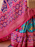 Captivating Sky-Blue Patola Printed Silk Traditional Saree With Blouse - Zeel Clothing