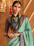 Captivating Sky-Blue Weaving Patola Silk Function Wear Saree - Zeel Clothing