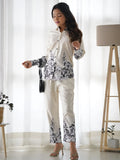 Stunning White Digital Printed Lycra Event Wear Co-Ord Set