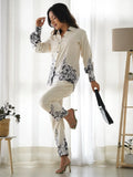 Stunning White Digital Printed Lycra Event Wear Co-Ord Set