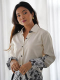 Stunning White Digital Printed Lycra Event Wear Co-Ord Set