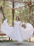 Captivating White Georgette Festival Wear Gown With Dupatta - Zeel Clothing